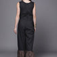 Ahalyaa Women Black Printed Basic Jumpsuit - Swadesiicart