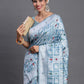 Shree Shyam Fashion Linen Cotton Sky Blue Saree