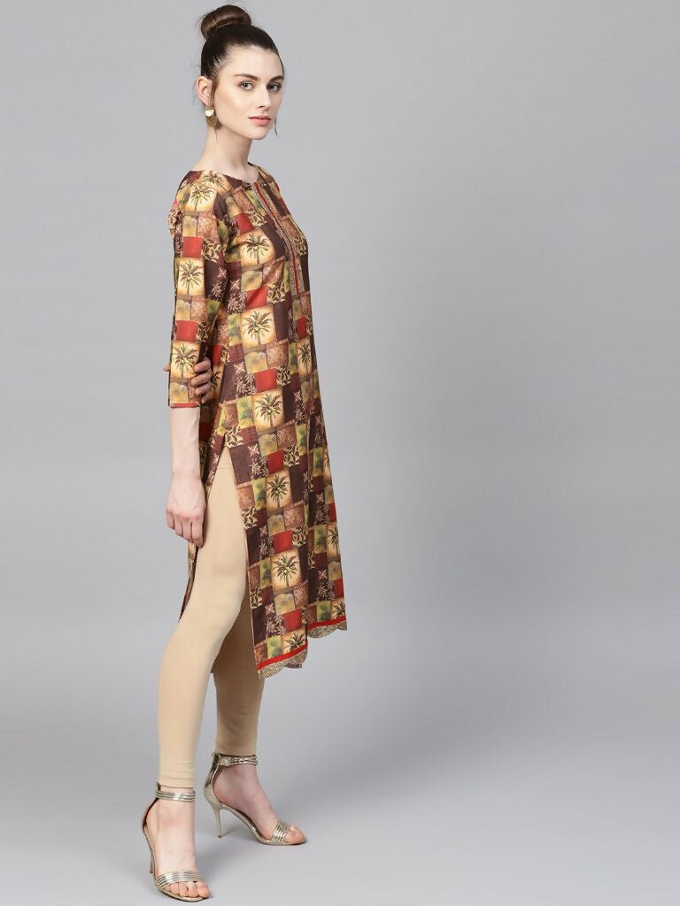 Ahalyaa Women's Traditional wear Kurta - Multi Color | Swadesiicart
