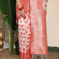 Shree Shyam Fashion Linen Cotton Red & White Saree