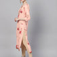 Ahalyaa Peach Crepe Digital Print Kurta | Swadesiicart