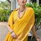 Vishnu Weaves Women's Yellow Paithani Silk Zari Woven Saree with Blouse - Swadesiicart