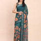 Shree Shyam Fashion Linen Cotton Teal Blue Saree