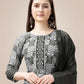 Jyoti Fashion Women's Black Rayon Print with Embroidery & Fancy Lace Work Kurta with Trouser & Dupatta | Swadesiicart