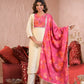 Ethnic Festive Wear Chanderi With Lining White & Pink Stitched Suit With Dupatta - Tanisha | Swadesiicart