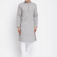 Even Apparels White Pure Cotton Men's Long Kurta With Band Collar | Swadesiicart
