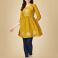 Jyoti Fashion Women's Mustard Viscose Rayon Embroidered Casual Top | Swadesiicart