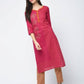 Aniyah Cotton Block Printed Traditional Straight Kurta In Magenta Color (AN-125K) - Swadesiicart