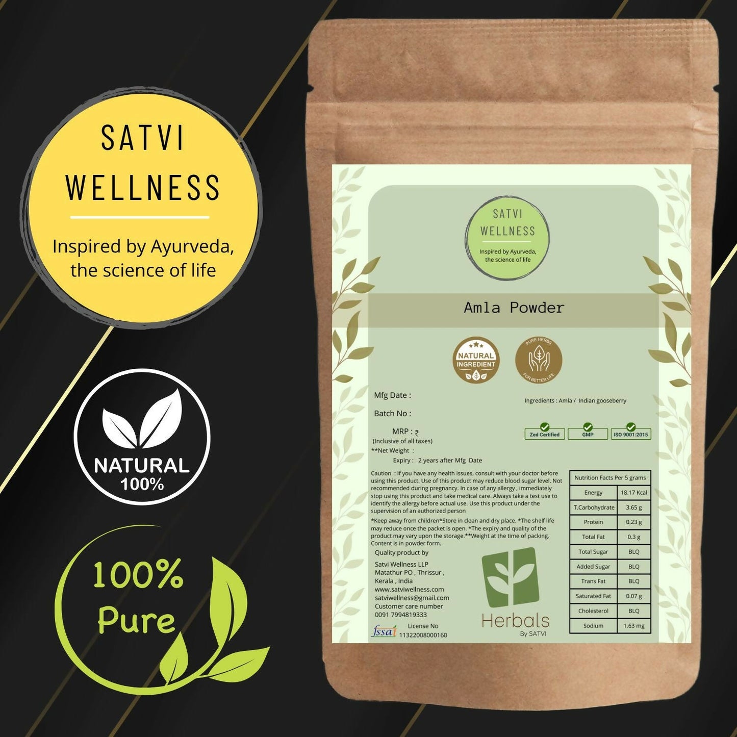 Satvi Wellness Amla Powder | Indian Gooseberry - Swadesiicart