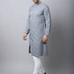 Even Apparels Grey Pure Cotton Sherwani Men's Kurta With Asymetrical Cut | Swadesiicart