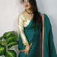 Exclusive Collection Beautiful Khadi Cotton Handloom Saree With Beautiful Zari Border - Green - Swadesiicart