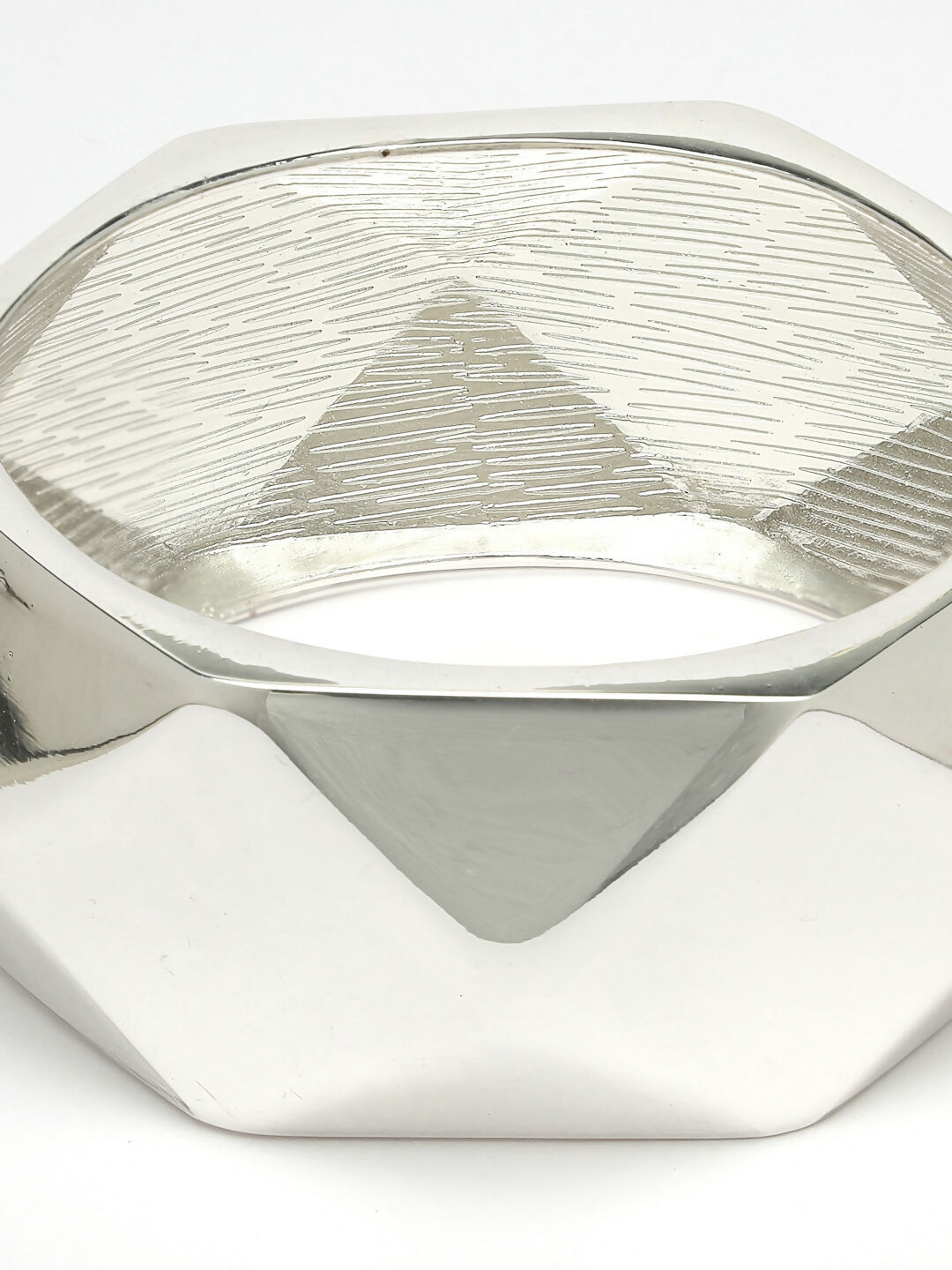 NVR Women Rhodium-Plated Kada Bracelet - Swadesiicart