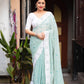 Blue Poly Georgette Ethnic Motifs Saree with Unstitched Blouse - Hiral Fashion | Swadesiicart
