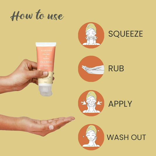 Glamveda Chia Seeds & Squalene Nourishing Face Wash - Swadesiicart
