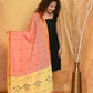 Very Much Indian Handloom Pure Cotton Paithani Dupatta Orange | Swadesiicart