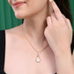 VOJ Gold-Polished Yellow Stone With AD Stone Studded Chain Set - Swadesiicart