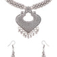 NVR Women Silver Toned Oxidised Jewellery Set - Swadesiicart