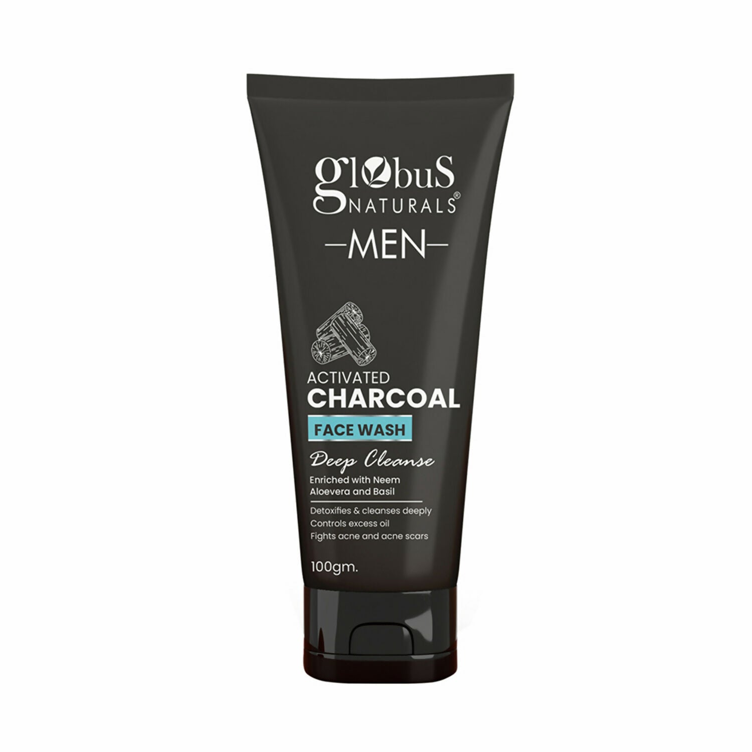 Globus Naturals Anti Pollution & Anti Acne Charcoal Face Wash For Men | Swadesiicart