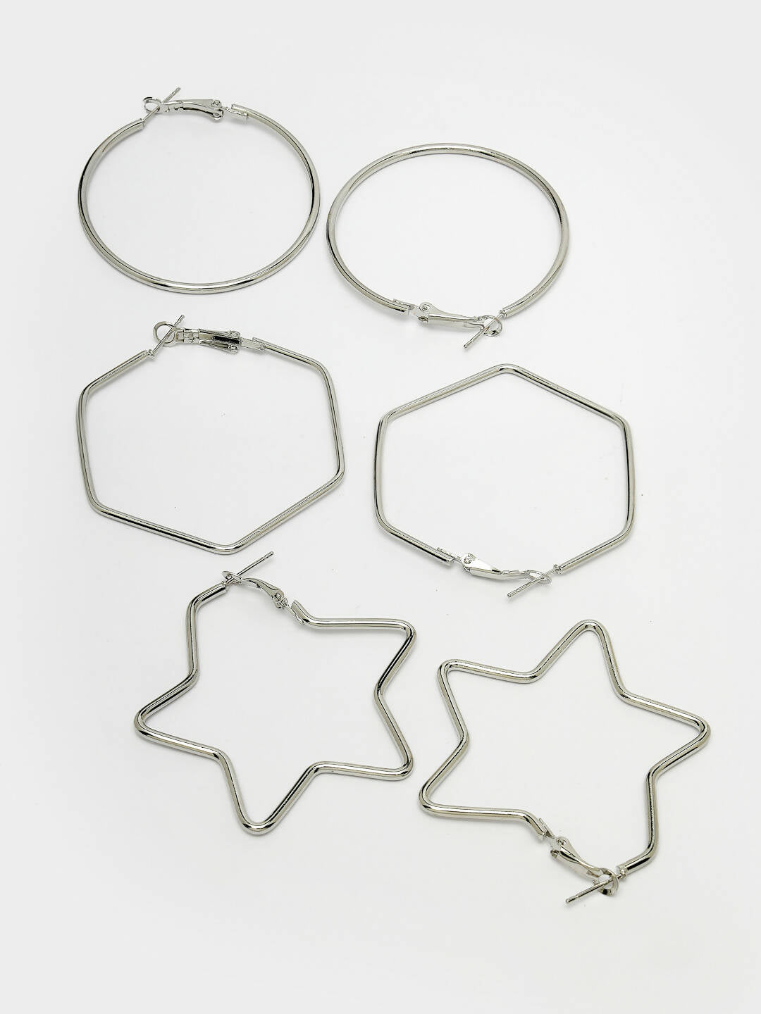 NVR Women Gold-Toned Geometric Hoop Earrings | Swadesiicart