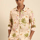 Beige Men Pure Cotton Relaxed Opaque Printed Casual Resort Shirt - Mahotsav