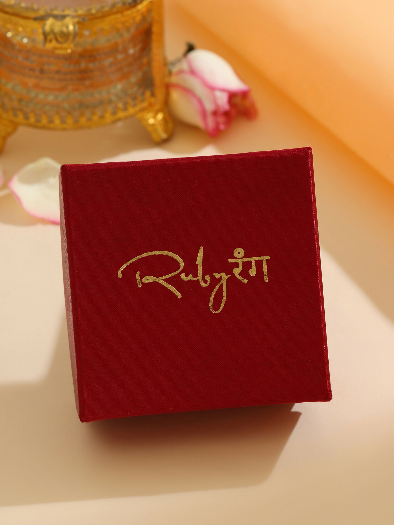 Ruby Raang 22k Gold Polished Long Kundan And Emerald Earrings | Swadesiicart