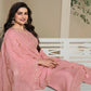Anaita Peach Heavy Natural Crepe Stitched Suit with Embroidery & Zarkhan Work