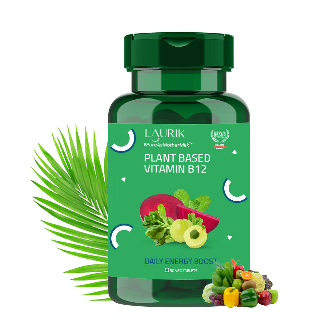 Laurik Vitamin B Complex With Vegetable B1, B2, B3, B5, B6, B7, B9 & B12 | Energy & Cognitive Support Tablets | Swadesiicart