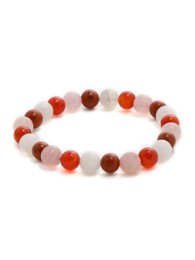 Red Carnelian, Amathyst Beads Bracelet - Ruby Raang | Swadesiicart