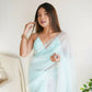 Vamsee Sheetal Sky Organza Saree - Swadesiicart