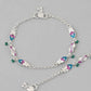 VOJ Set of 2 Stone Studded Mutli Color Designer Anklet - Swadesiicart