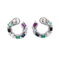 Multi Silver Stud Earrings- Ruby Raang | Swadesiicart