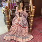 All Season Designer Grey Brown Pure Maslin Gown - Anbazaar