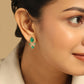 Nuyug 18k Gold Plated Floral Diamond Glow Earrings | Swadesiicart