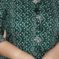 Miravan Women's Plus Size Rayon Bandhani Print Straight Kurta Green - Swadesiicart