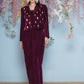 Joban Fashion Wine Hand Embellished Jacket with inner and skirt - Swadesiicart