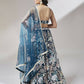 House of Panchhi Navy blue Net Sequinse Work Lehenga & Blouse with Dupatta | Swadesiicart