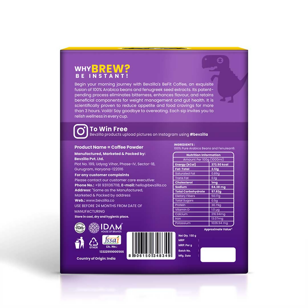 Bevzilla BeFit Coffee | Swadesiicart