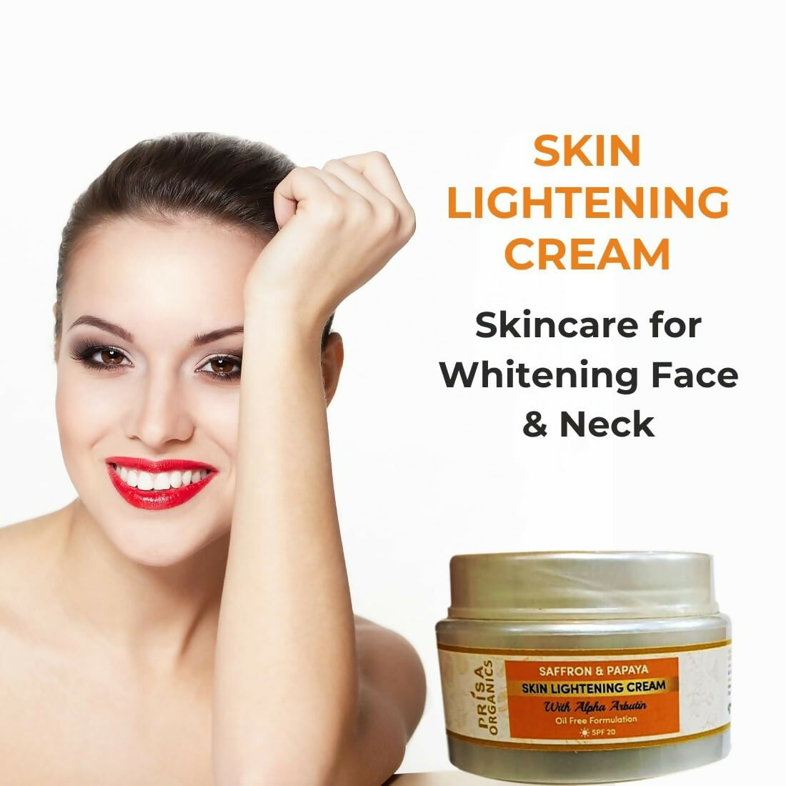 Prisa Organics Saffron & Papaya Skin Lightening Cream With Alpha Arbutin SPF 20 - Swadesiicart