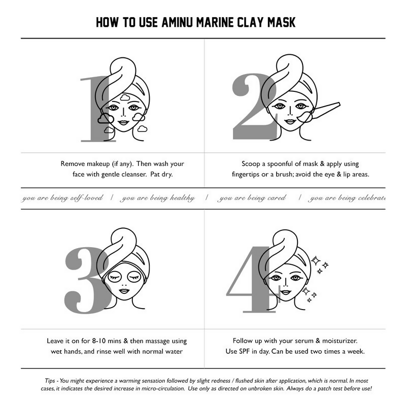 Aminu Marine Clay Mask For Sensitive & Acne Prone Skin | Swadesiicart