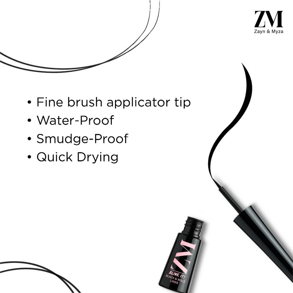 Zayn & Myza Blink It Black & Bold Liquid Eyeliner - Swadesiicart