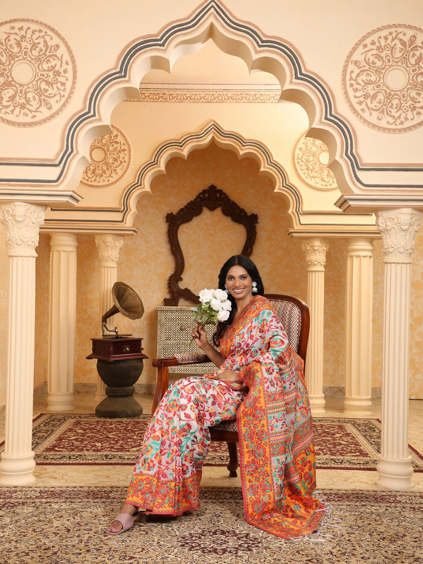 Shree Shyam Fashion Linen Cotton(Woven Work) Multicolour Saree