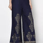 Aniyah Rayon Navy Blue Color Gold Print Flared Slip-On Palazzo (AN-193K)
