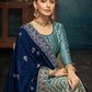 Anaita Light Teal Premium Embroidered with servos waki diamond Vichitra Silk Stitched Salwar Suit