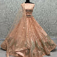 Jyoti Fashion Women's Peach Bridal Net Fancy Foil & Sequins with Multi Thread Embroidered Wedding Lehenga Choli | Swadesiicart