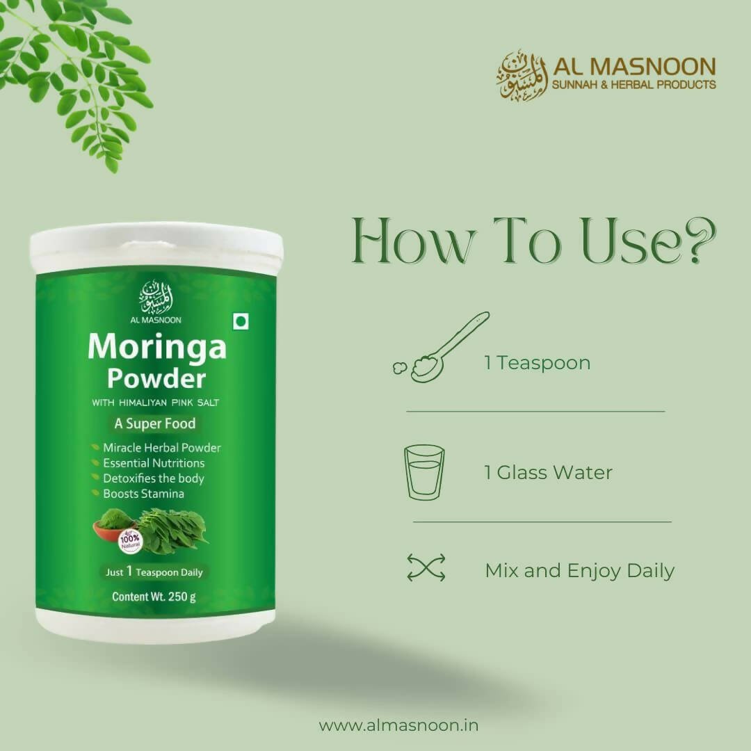 Al Masnoon Moringa Powder With Himalayan Pink Salt - Swadesiicart