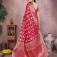 Aastha Fashion Magenta Soft Organza Silk Weaving Saree