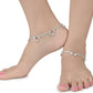 AanyaCentric Gold-Polished Mangalsutra Pendant Earring Set & Silver Plated Anklet - Swadesiicart