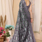 Aafreen Partywear Designer Grey Khadi Fancy Saree