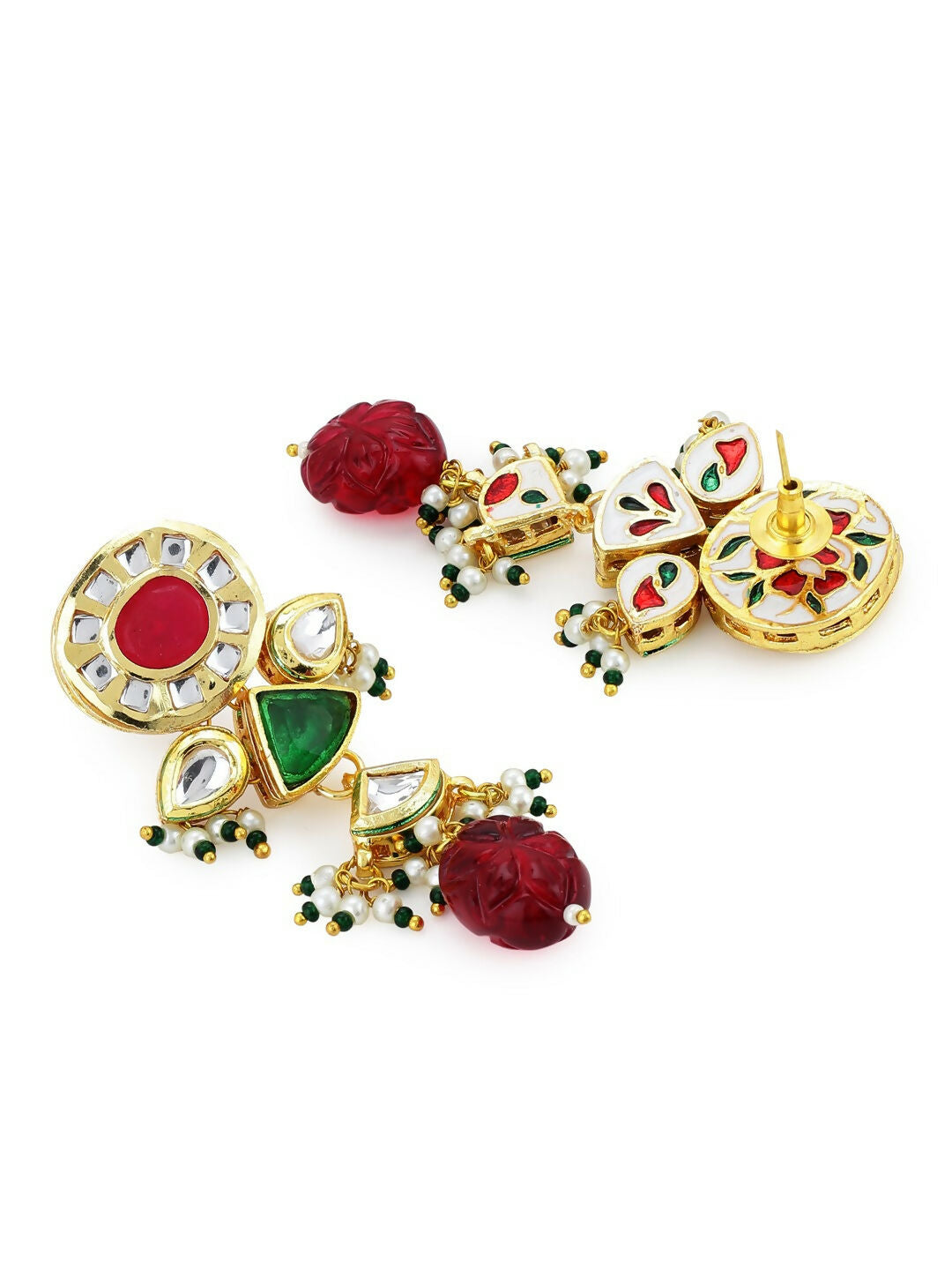 Maharani Multi Kundan Choker with Earrings- Ruby Raang | Swadesiicart