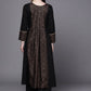 Ahalyaa Women Black Floral Printed Pure Cotton Kurta with Palazzos | Swadesiicart
